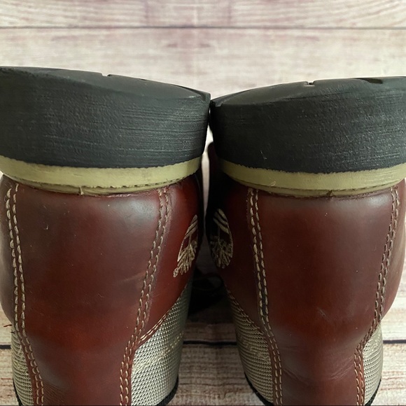 Timberland Canvas & Leather Lace Up Boots Sz 8.5 - Picture 9 of 13